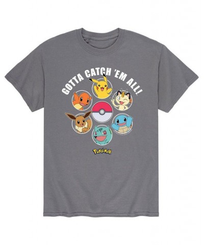 Men's Pokemon Catch 'Em All T-shirt Gray $18.19 T-Shirts