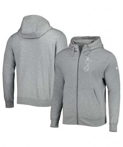 Men's Heather Gray Tottenham Hotspur Club Fleece Full-Zip Hoodie $48.59 Sweatshirt