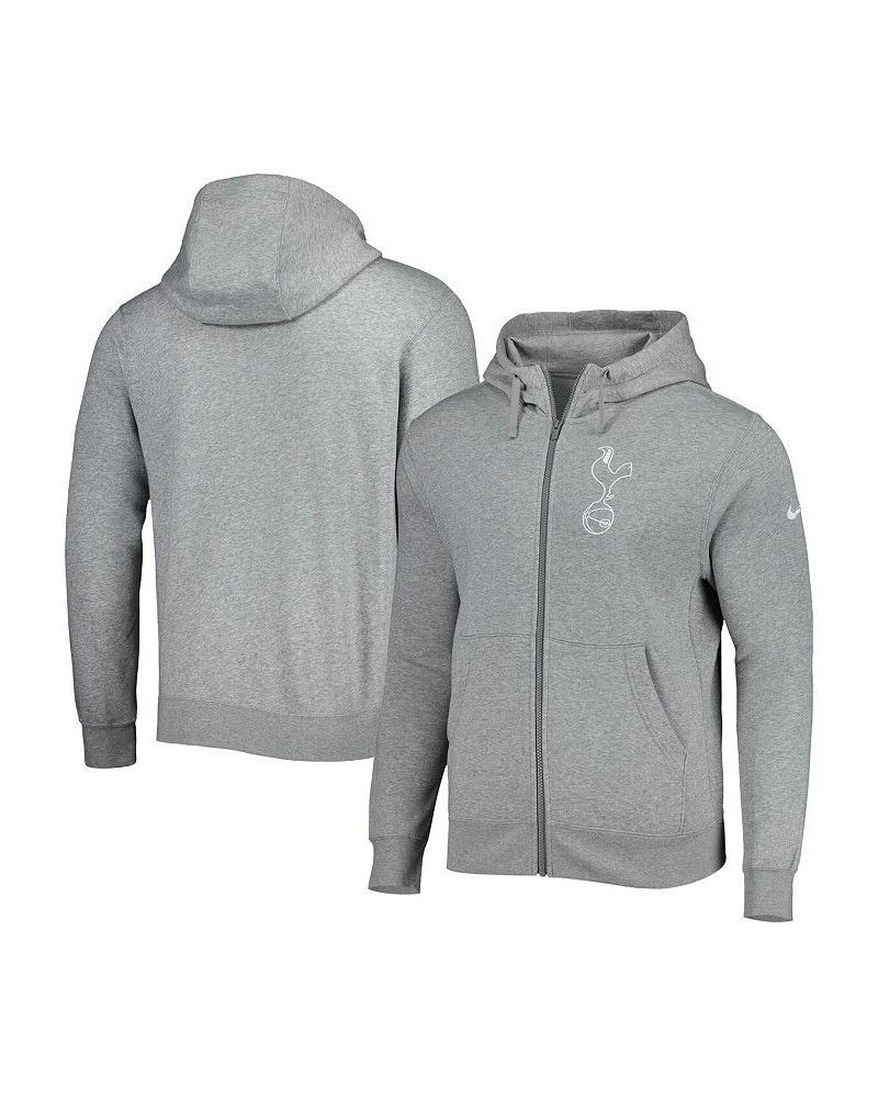 Men's Heather Gray Tottenham Hotspur Club Fleece Full-Zip Hoodie $48.59 Sweatshirt