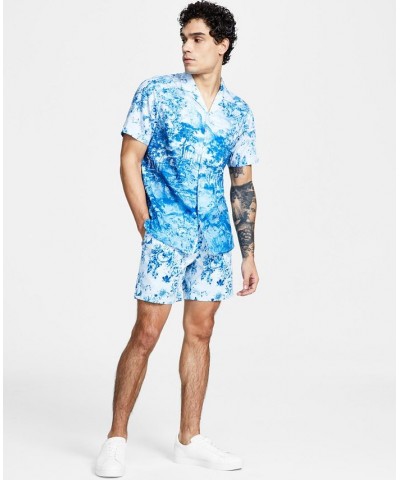 Men's Classic-Fit Floral-Print Shorts Blue $18.77 Shorts