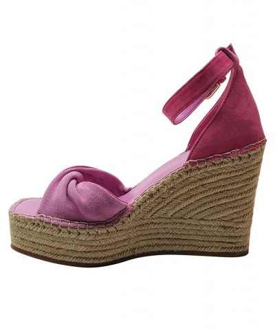 Women's Sol Espadrille Wedge Sandals Pink $50.66 Shoes