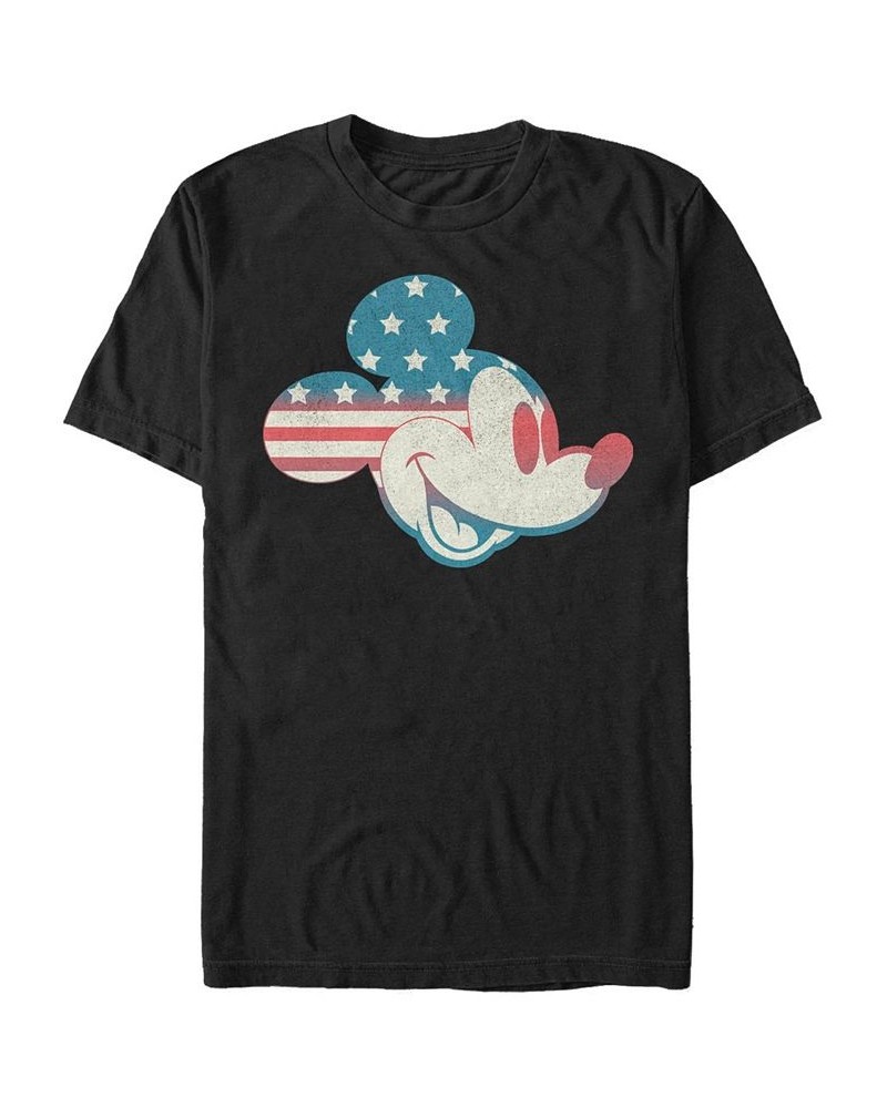 Men's Mickey Americana Short Sleeve Crew T-shirt Black $16.10 T-Shirts