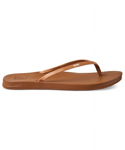 Women's Cushion Slim Slip-On Thong Sandals Tan/Beige $19.07 Shoes