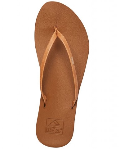 Women's Cushion Slim Slip-On Thong Sandals Tan/Beige $19.07 Shoes