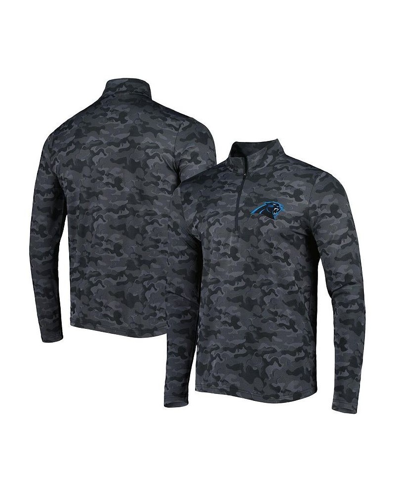 Men's Black Carolina Panthers Brigade Quarter-Zip Sweatshirt $49.00 Sweatshirt