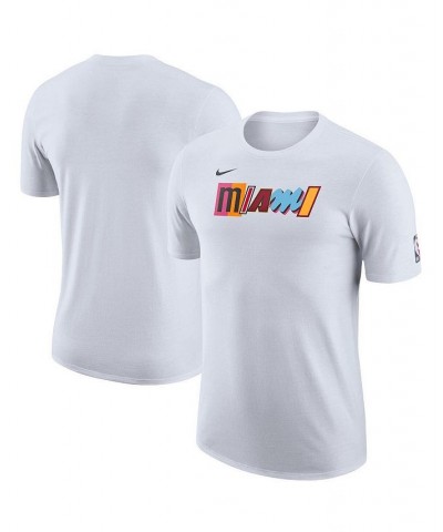 Men's White Miami Heat 2022/23 City Edition Essential Warmup T-shirt $20.15 T-Shirts