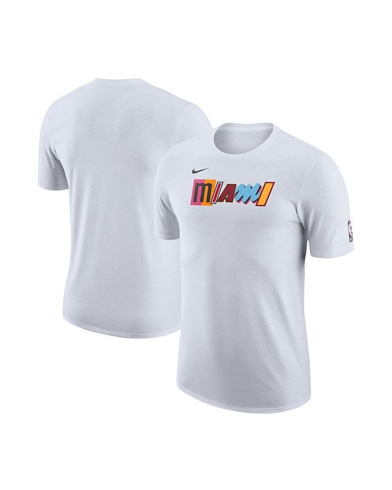 Men's White Miami Heat 2022/23 City Edition Essential Warmup T-shirt $20.15 T-Shirts