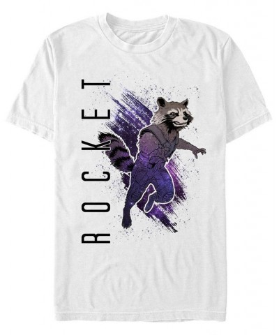 Marvel Men's Guardians of the Galaxy Painted Rocket Short Sleeve T-Shirt White $19.94 T-Shirts