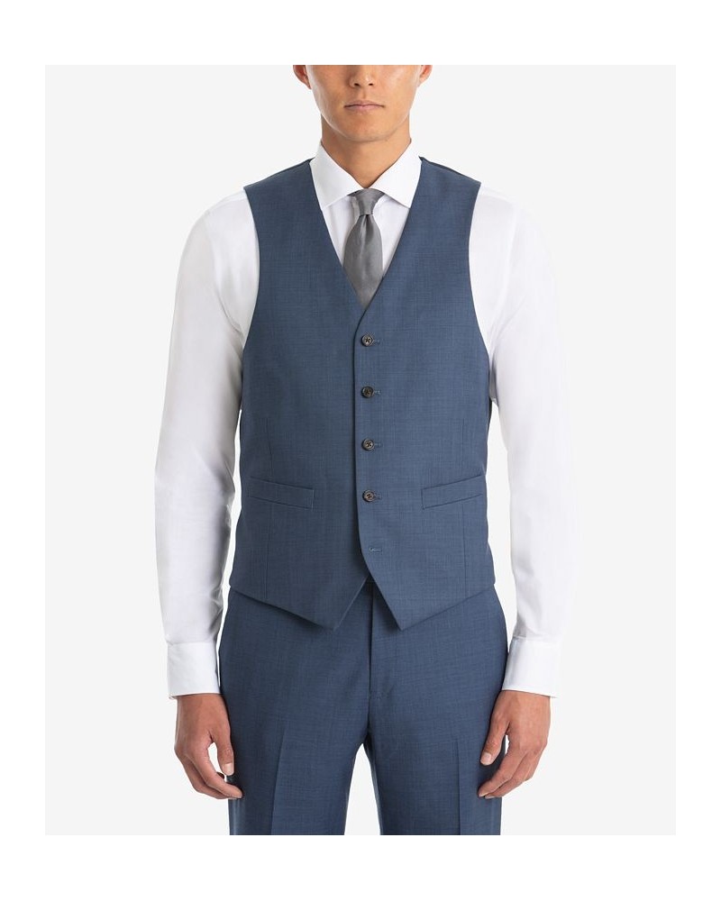 Men's UltraFlex Classic-Fit Blue Sharkskin Wool Suit Separates $82.88 Suits