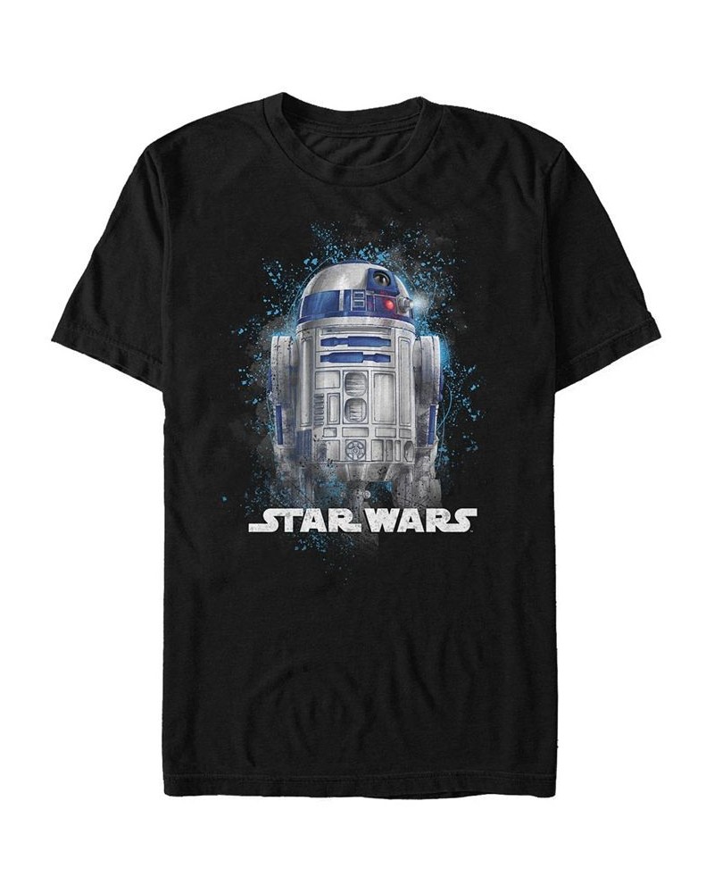 Star Wars Men's Classic R2-D2 Paint Splatter Short Sleeve T-Shirt Black $16.10 T-Shirts