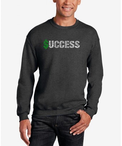 Men's Success Word Art Crew Neck Sweatshirt Gray $23.50 Sweatshirt