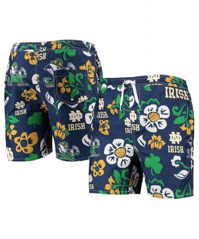 Men's Navy Notre Dame Fighting Irish Floral Volley Swim Trunks $32.90 Swimsuits