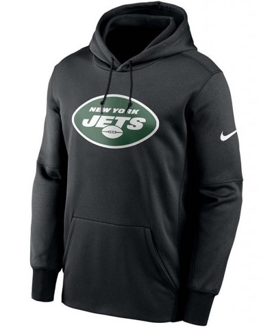 Men's Black New York Jets Fan Gear Primary Logo Therma Performance Pullover Hoodie $27.06 Sweatshirt