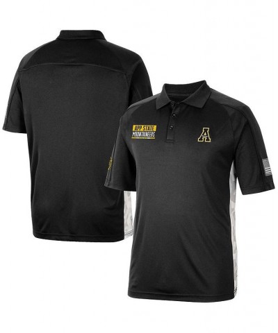 Men's Black Appalachian State Mountaineers OHT Military-Inspired Appreciation Snow Camo Raglan Polo Shirt $30.00 Polo Shirts