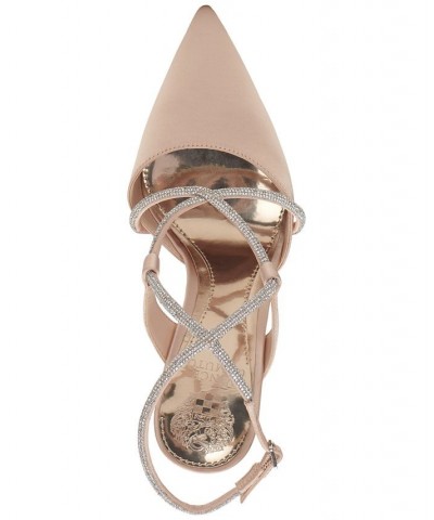 Women's Kadrya Rhinestone Evening Pumps Tan/Beige $33.26 Shoes