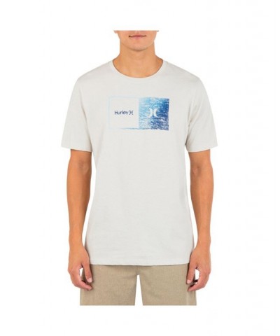 Men's Everyday Halfer Gradient Short Sleeves T-shirt White $11.89 T-Shirts