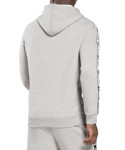 Men's Classic-Fit Fleece Identity Tape Pullover Hoodie Gray $25.30 Sweatshirt