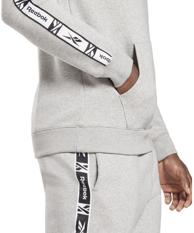 Men's Classic-Fit Fleece Identity Tape Pullover Hoodie Gray $25.30 Sweatshirt