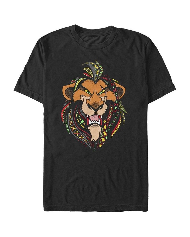 Men's Scar Pattern Short Sleeve Crew T-shirt Black $17.15 T-Shirts