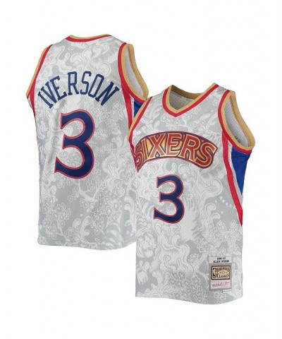 Men's Allen Iverson White Philadelphia 76ers Hardwood Classics 1996-97 Lunar New Year Swingman Jersey $73.50 Jersey