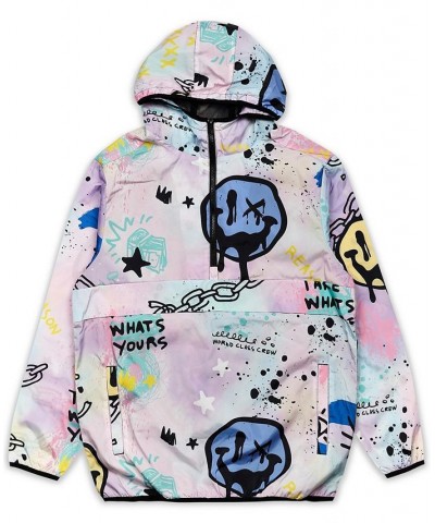 Men's Big and Tall Punk Smiley Face Anorak Hooded Jacket Multi $33.81 Jackets