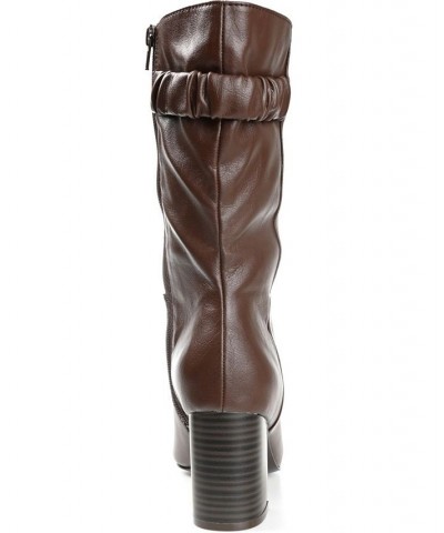 Women's Wilo Wide Calf Boots Brown $52.80 Shoes