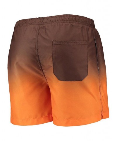 Men's Brown, Orange Cleveland Browns Retro Dip-Dye Swim Shorts $32.39 Swimsuits