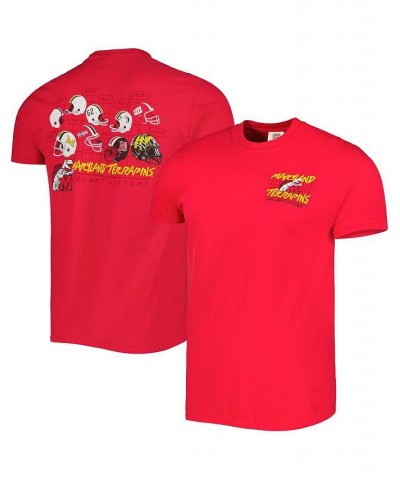 Men's Red Maryland Terrapins Vault Helmet History Comfort T-shirt $18.00 T-Shirts