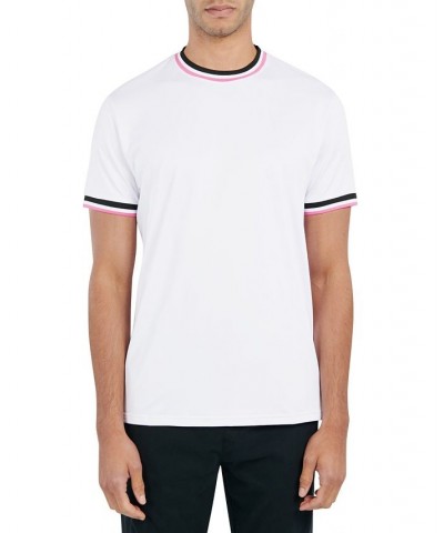 Men's Slim-Fit Tipped Performance T-Shirt White $19.80 T-Shirts