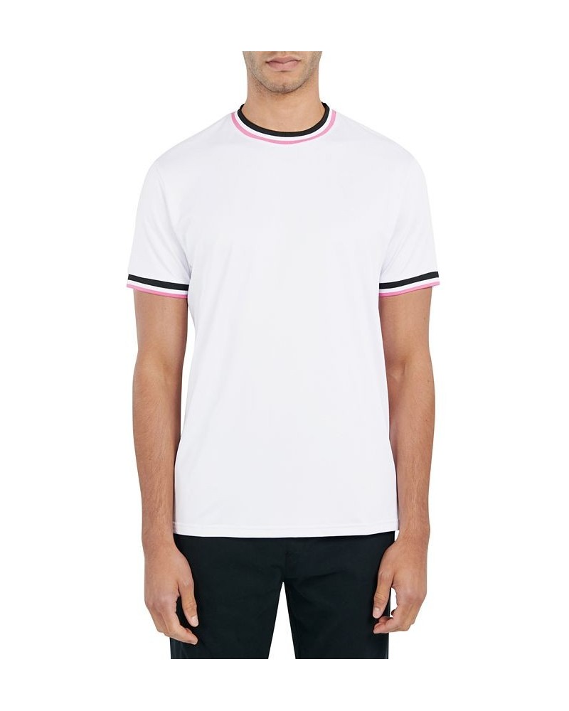 Men's Slim-Fit Tipped Performance T-Shirt White $19.80 T-Shirts