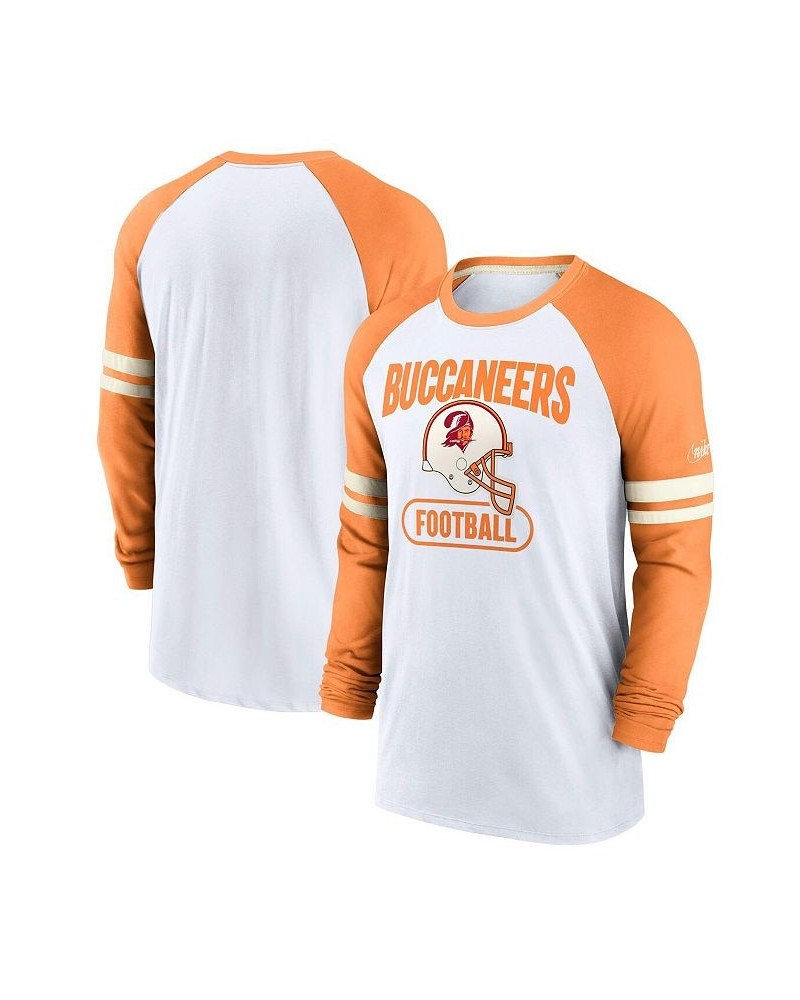 Men's White, Orange Tampa Bay Buccaneers Throwback Raglan Long Sleeve T-shirt $22.44 T-Shirts