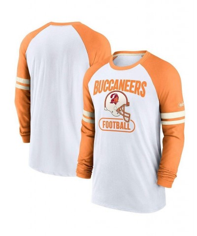 Men's White, Orange Tampa Bay Buccaneers Throwback Raglan Long Sleeve T-shirt $22.44 T-Shirts