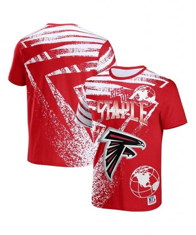 Men's NFL X Staple Red Atlanta Falcons Team Slogan All Over Print Short Sleeve T-shirt $19.20 T-Shirts