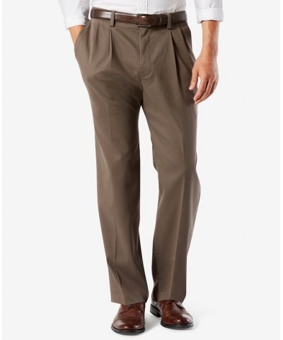 Men's Big & Tall Easy Classic Pleated Fit Khaki Stretch Pants PD03 $29.49 Pants