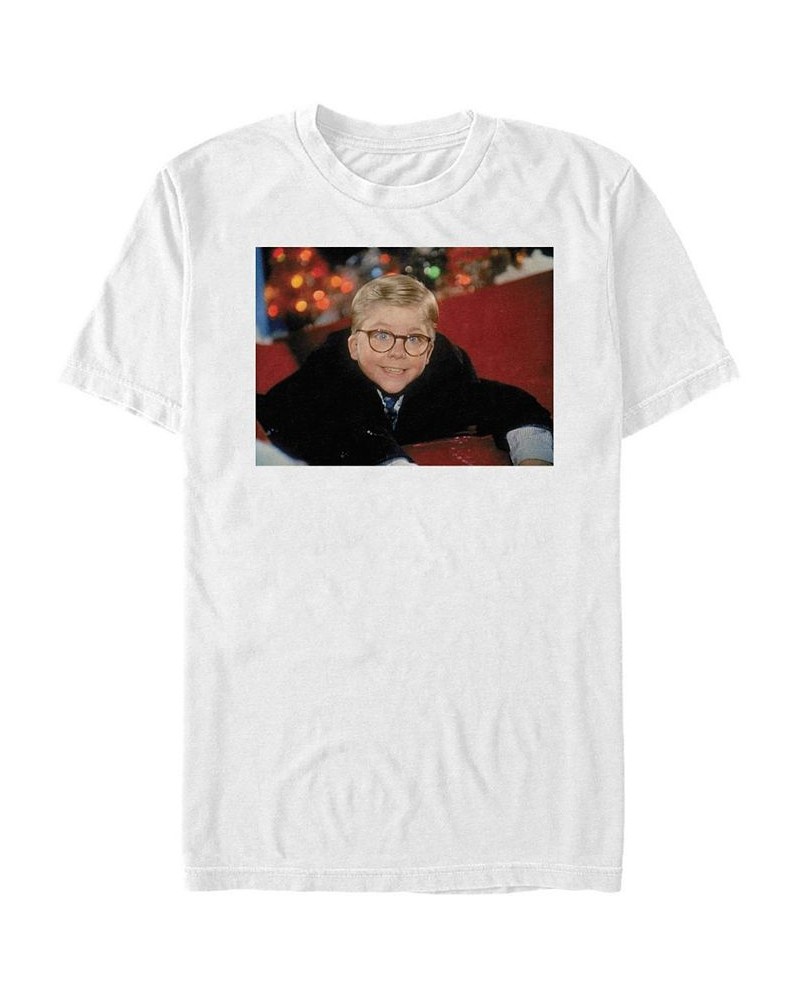 Men's Christmas Story Happy Slide Short Sleeve T-shirt White $17.15 T-Shirts