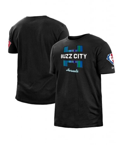 Men's Black Charlotte Hornets 2021/22 City Edition Brushed Jersey T-shirt $14.76 T-Shirts