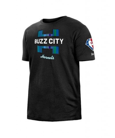 Men's Black Charlotte Hornets 2021/22 City Edition Brushed Jersey T-shirt $14.76 T-Shirts