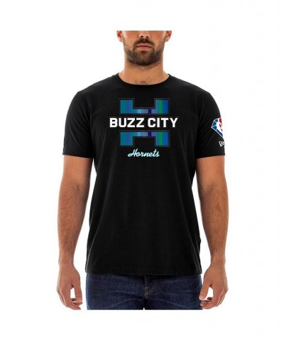 Men's Black Charlotte Hornets 2021/22 City Edition Brushed Jersey T-shirt $14.76 T-Shirts