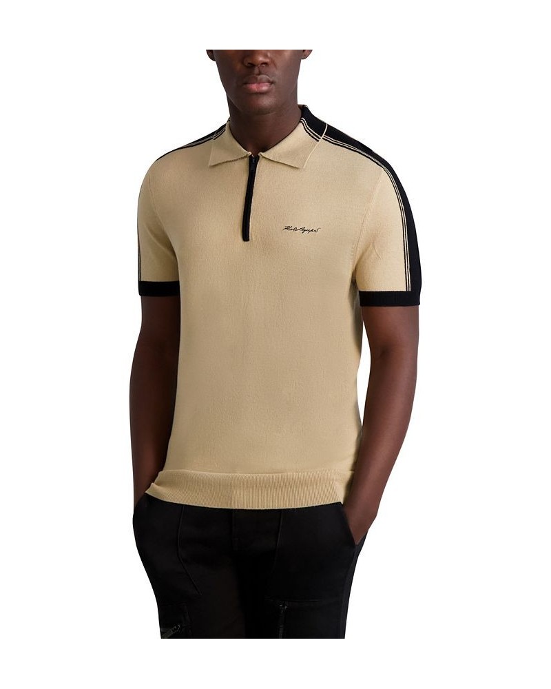 Men's Cooling Nylon Sweater Polo with Signature Logo Multi $55.65 Polo Shirts