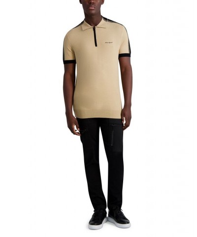 Men's Cooling Nylon Sweater Polo with Signature Logo Multi $55.65 Polo Shirts