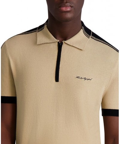 Men's Cooling Nylon Sweater Polo with Signature Logo Multi $55.65 Polo Shirts