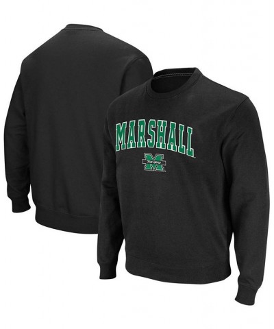 Men's Black Marshall Thundering Herd Arch Logo Tackle Twill Pullover Sweatshirt $20.68 Sweatshirt