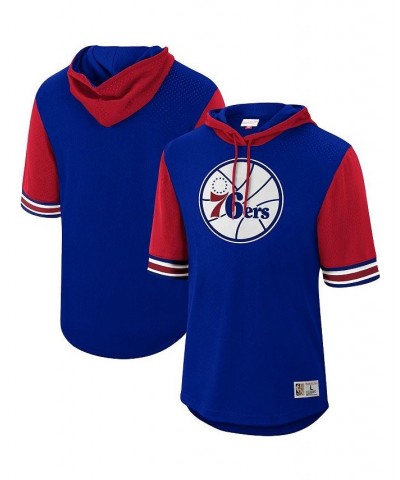 Men's Royal Philadelphia 76ers Hardwood Classics Buzzer Beater Mesh Pullover Hoodie $34.10 Sweatshirt