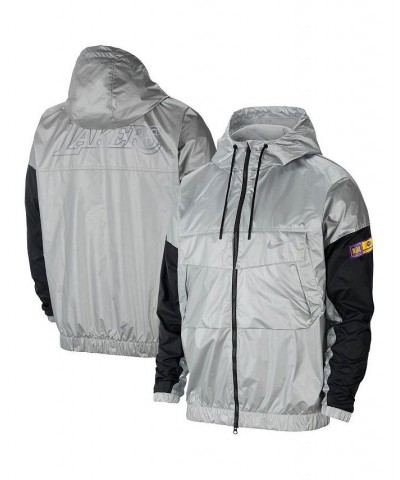 Men's Silver Los Angeles Lakers Courtside Chrome Full-Zip Jacket $40.00 Jackets