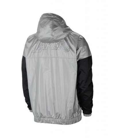 Men's Silver Los Angeles Lakers Courtside Chrome Full-Zip Jacket $40.00 Jackets