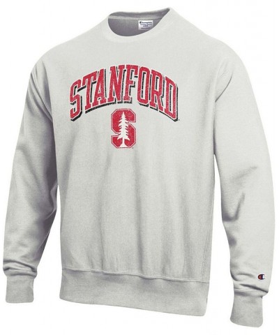 Men's Gray Stanford Cardinal Arch Over Logo Reverse Weave Pullover Sweatshirt $45.04 Sweatshirt