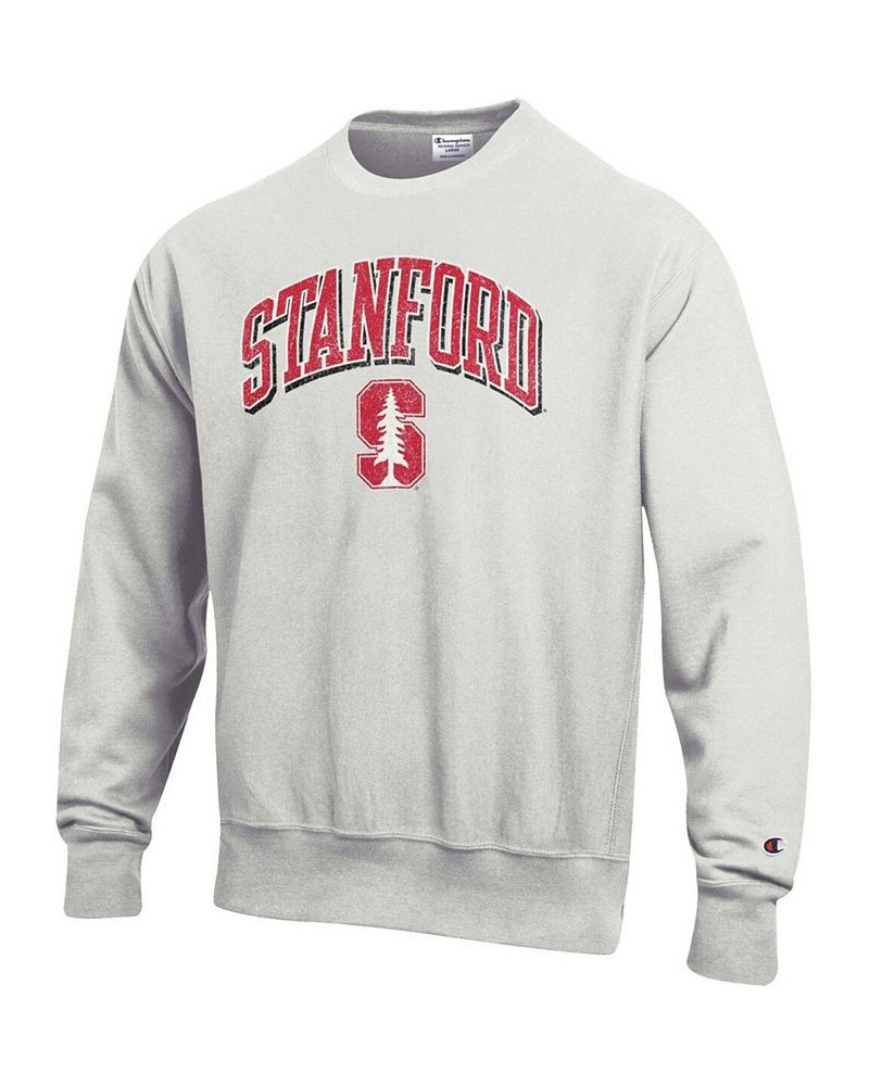 Men's Gray Stanford Cardinal Arch Over Logo Reverse Weave Pullover Sweatshirt $45.04 Sweatshirt