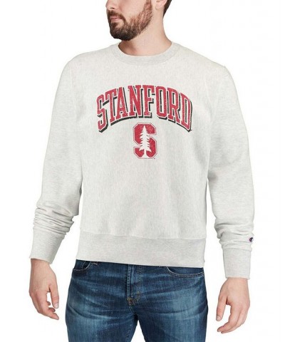 Men's Gray Stanford Cardinal Arch Over Logo Reverse Weave Pullover Sweatshirt $45.04 Sweatshirt