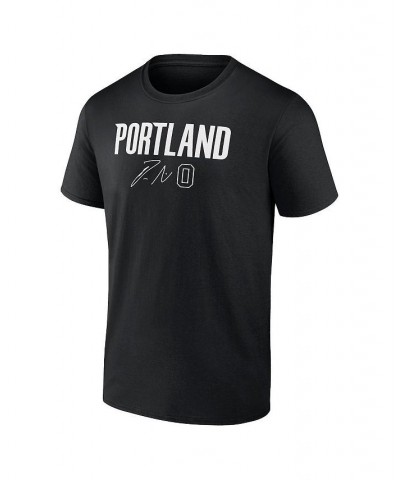 Men's Branded Damian Lillard Black Portland Trail Blazers Name and Number T-shirt $12.71 T-Shirts