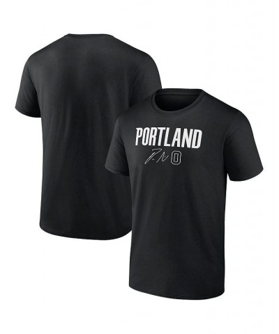 Men's Branded Damian Lillard Black Portland Trail Blazers Name and Number T-shirt $12.71 T-Shirts